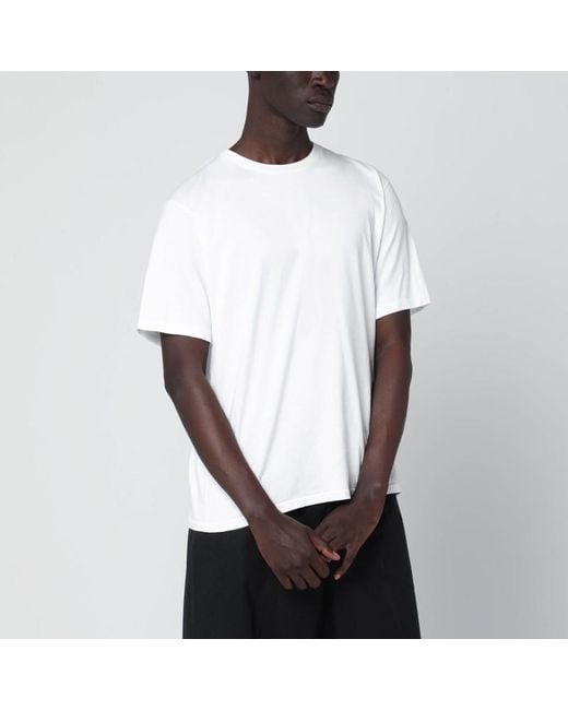 Auralee White Cotton T-Shirt for men