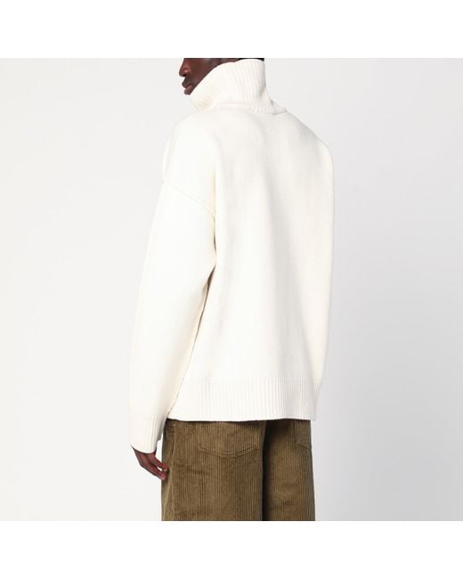 AMI White Turtleneck Sweater Ami De Coeur for men