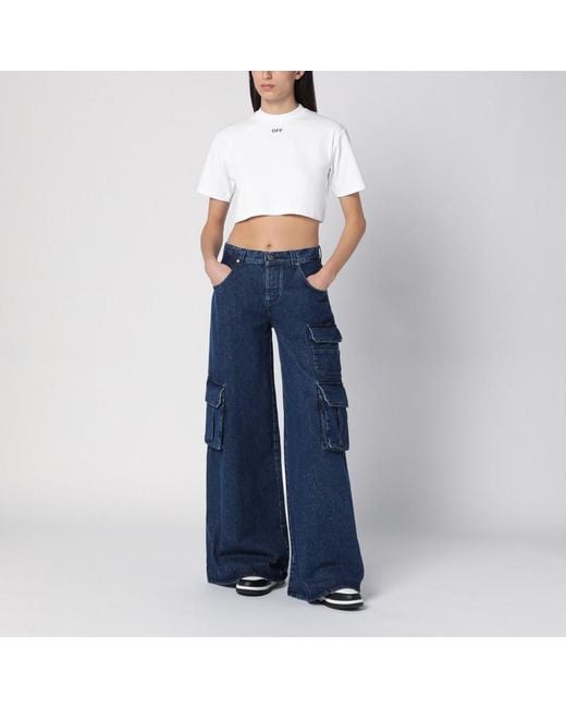 Off-White c/o Virgil Abloh White Cropped T-Shirt With Logo