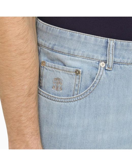 Jeans regolare chiaro di Brunello Cucinelli in Blue da Uomo
