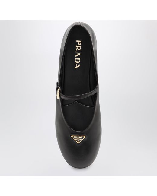 Prada Black Nappa Leather Ballet Flats