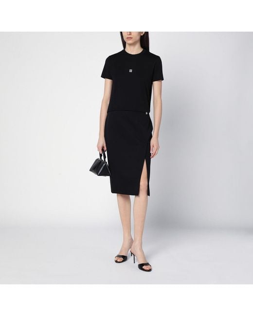 Givenchy Black Wool Midi Skirt
