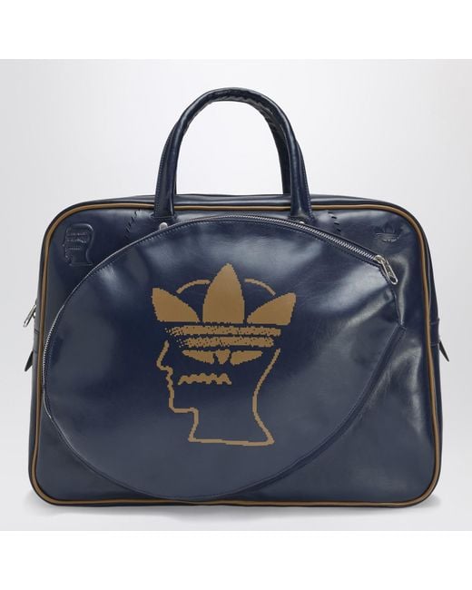 adidas x Brain Dead Blue Leather Travel Bag With Logo for men