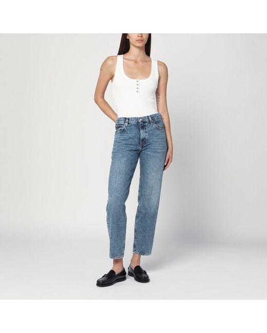 FRAME Blue Washed-Effect Jeans Recycled Material