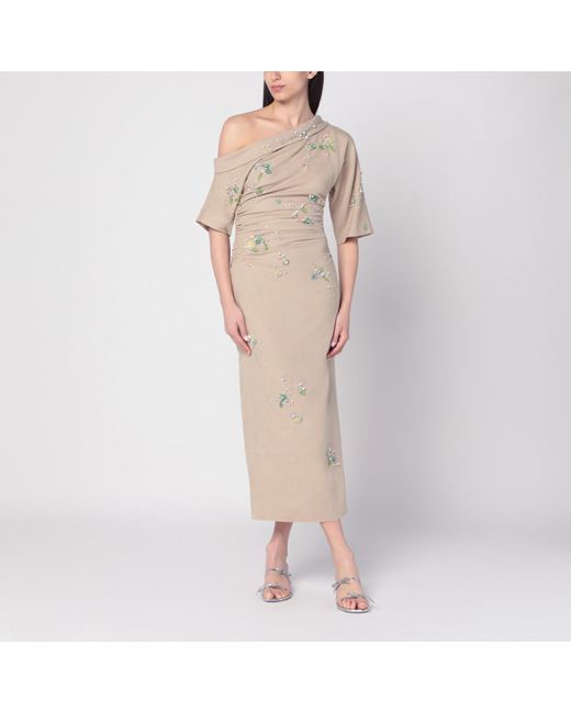 BERNADETTE Natural Embroidered Bowery Dress