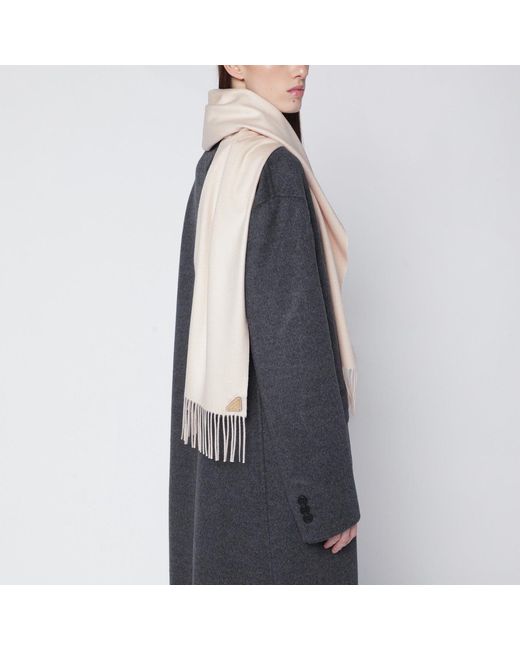 Prada Natural Powder Silk And Cashmere Scarf