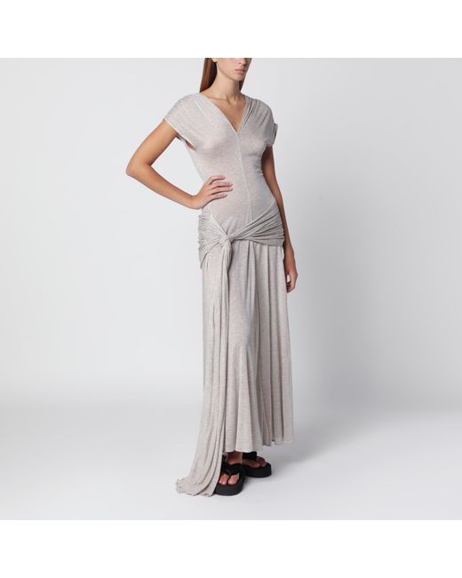 J.W. Anderson White Oat Modal Jersey Knotted Maxi Dress