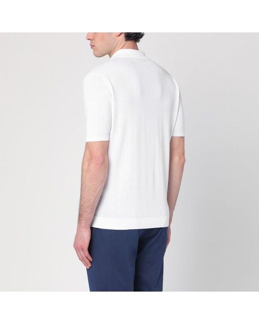 Roberto Collina Weißes Poloshirt Aus Baumwolle in White für Herren