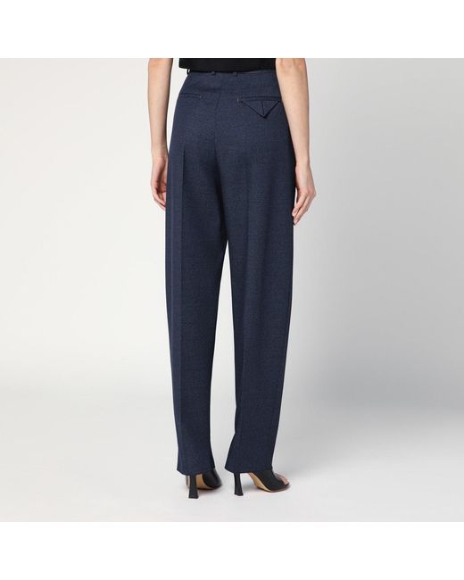 Bottega Veneta Blue Dark Indigo Pants In Wool Blend