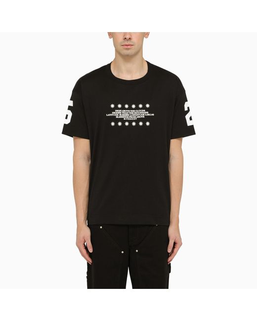 Givenchy Black Crew-neck T-shirt With Graphic Print for men