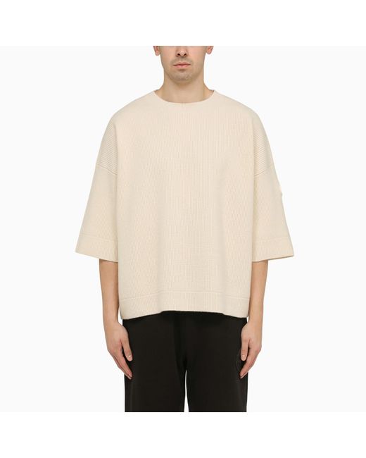 MONCLER X ROC NATION Natural Ribbed T-shirt In Wool for men