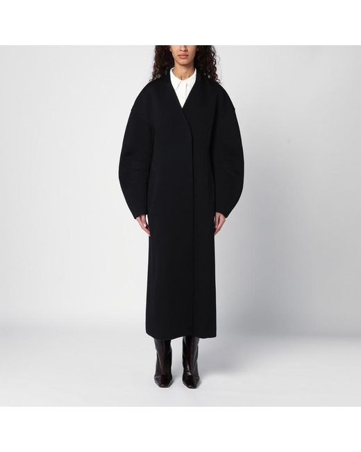 Manteau Croisé Noir En Laine Vierge Jil Sander en coloris Black