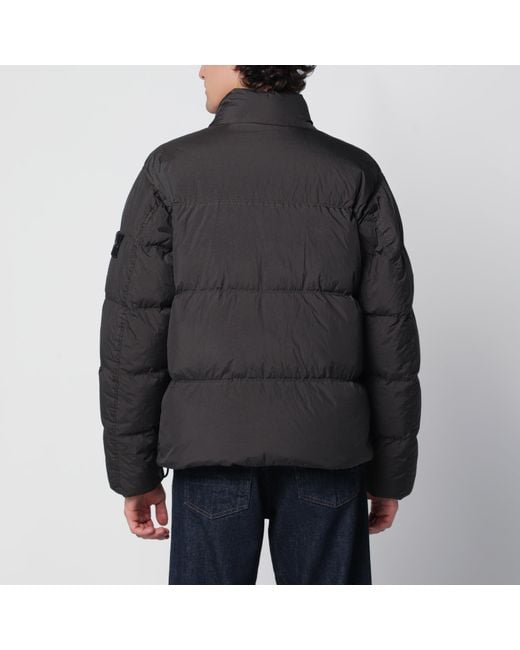 Stone Island Black Quilted Compass Lead Polyamide Jacket for men
