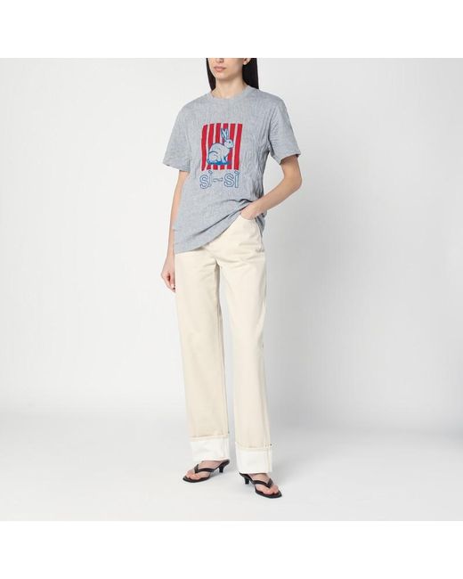 Jeans color meringa con risvolto di Bottega Veneta in Natural