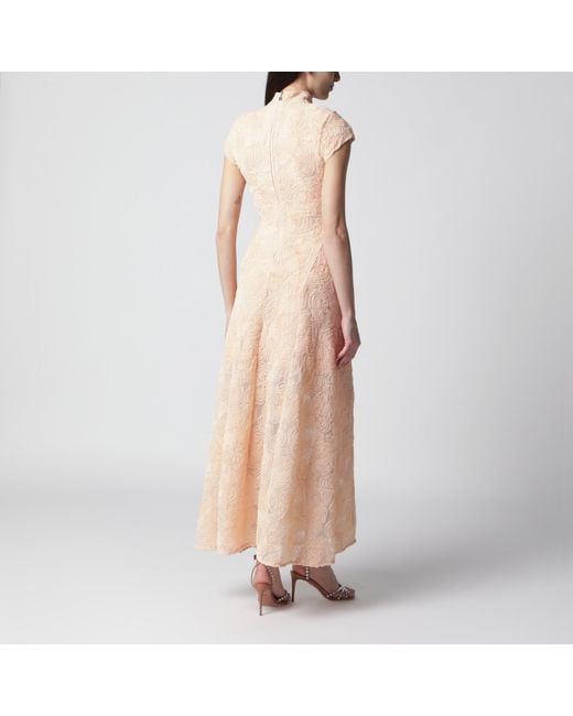 ROTATE BIRGER CHRISTENSEN Natural Vanilla Dress With Floral Appliqués