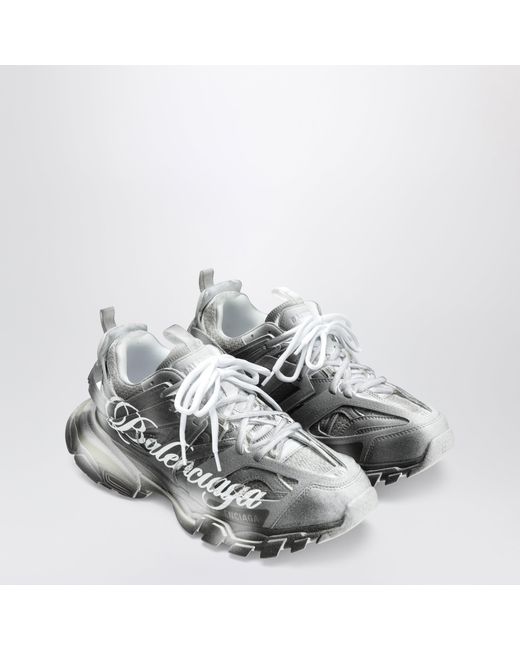 Balenciaga Gray Track Stencil Logo Sneakers