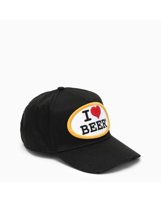 DSquared² Black I Love Beer Cap for men
