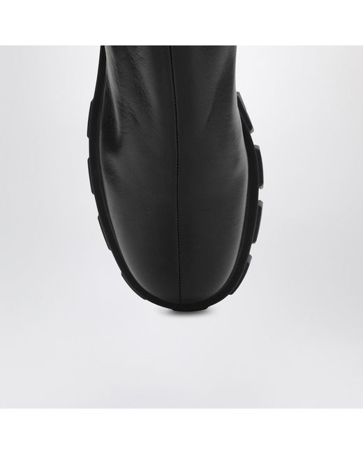 Prada Black Stretch Nappa Monolith Ankle Boots