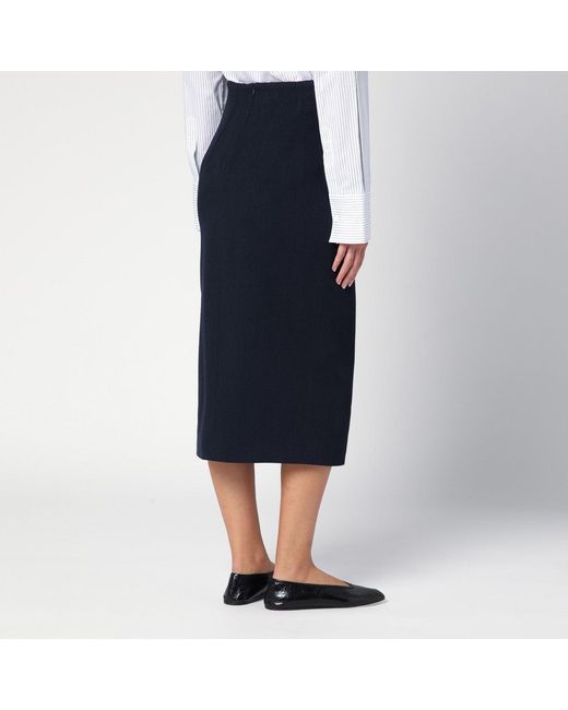 Margaux Lonnberg Navy Blue Wool-blend Marlo Skirt
