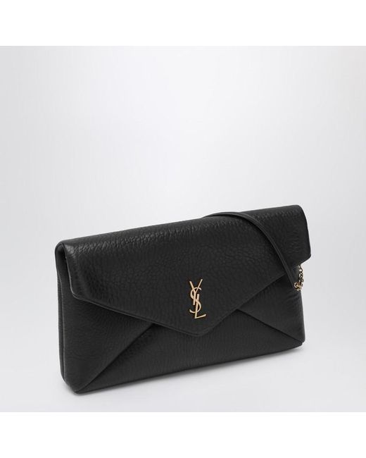 Saint Laurent Black Cassandre Xxl Schwarze Umschlagtasche Mit Kette