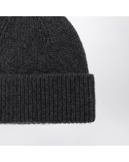 Roberto Collina Black Cashmere Beanie for men
