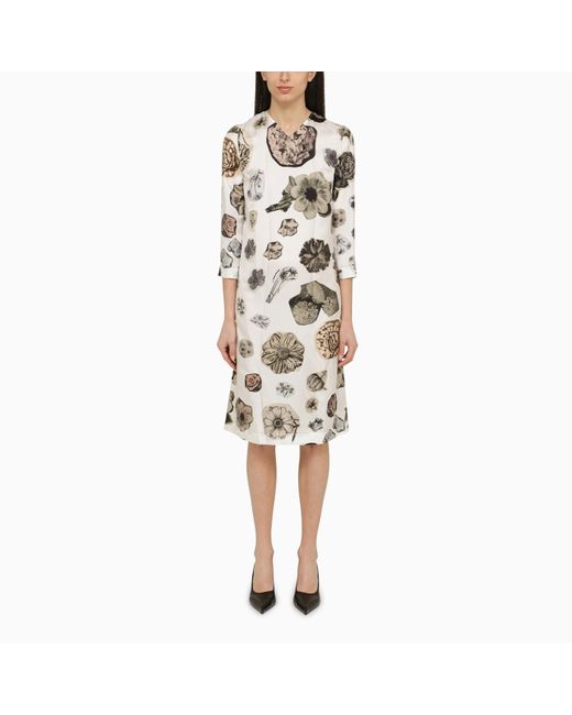 Marni White Flower Collage Print Dress