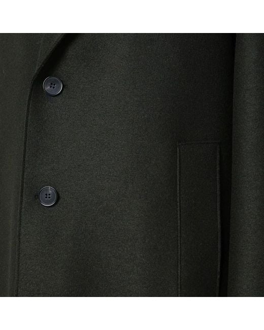 Cappotto monopetto color kaki in lana di Harris Wharf London in Black da Uomo