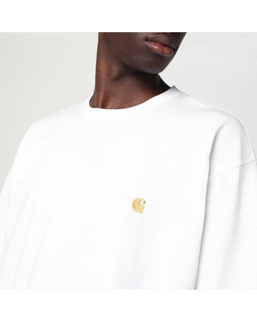 S/s chase t-shirt bianca in cotone di Carhartt in White da Uomo