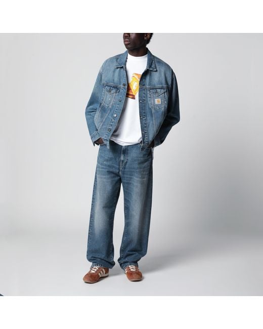 Carhartt Blue Landon Pant/Destroy Wash Splatter for men