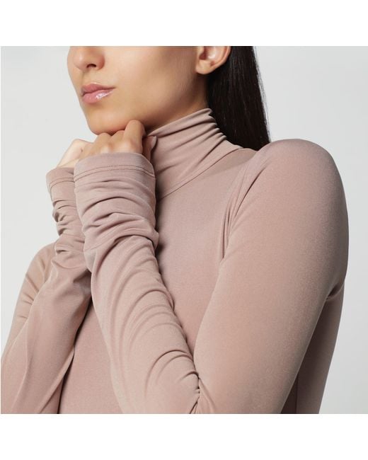 ANDAMANE Pink Blush Turtleneck Bodysuit