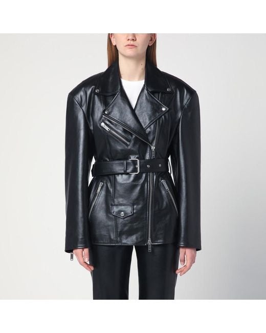 Halfboy Black Belted Leather Jacket