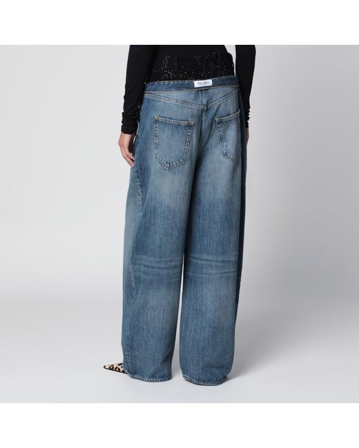 The Attico Blue And Wide-Leg Jeans With Double Waistband