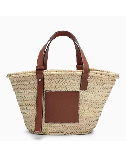 Loewe Natural Straw And Leather Bag in Brown | Lyst