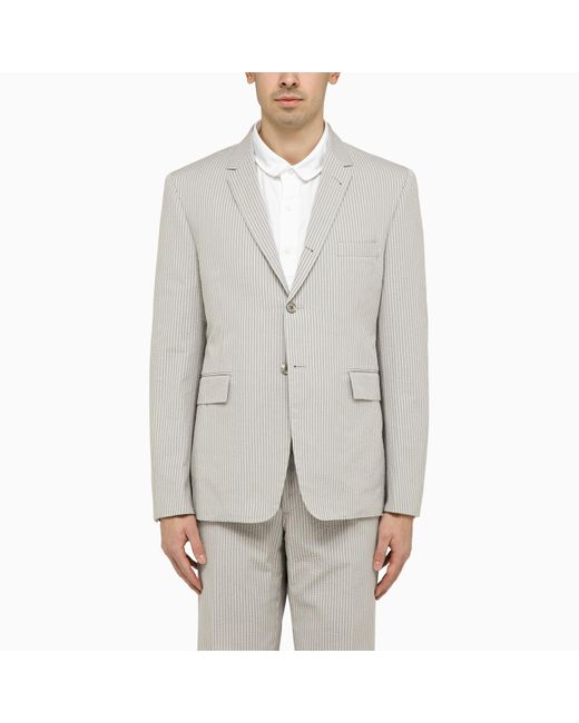 Thom Browne Gray Light Grey Single Breasted Pinstripe Jacket for men