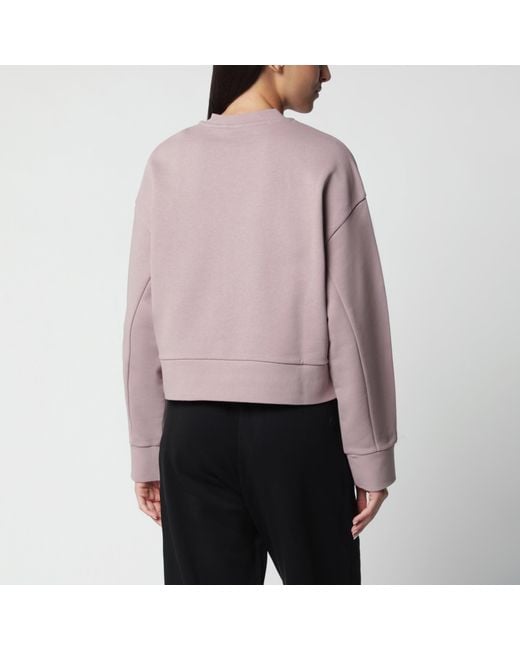 Moncler Purple Cotton Sweatshirt With Embroidered Logo
