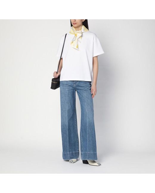 Bottega Veneta White Weißes T-Shirt Mit Seidenschal