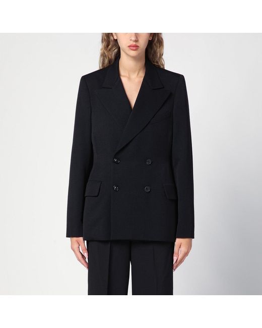 Maison Margiela Black Double-breasted Jacket In Wool