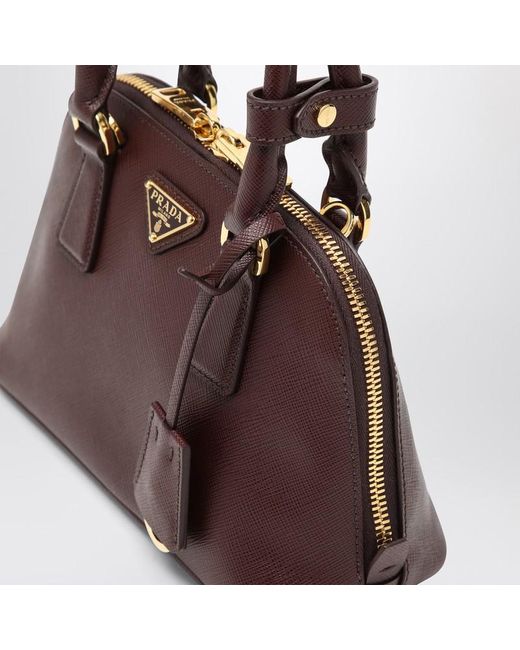 Prada Brown Promenade-Tasche Bordeaux