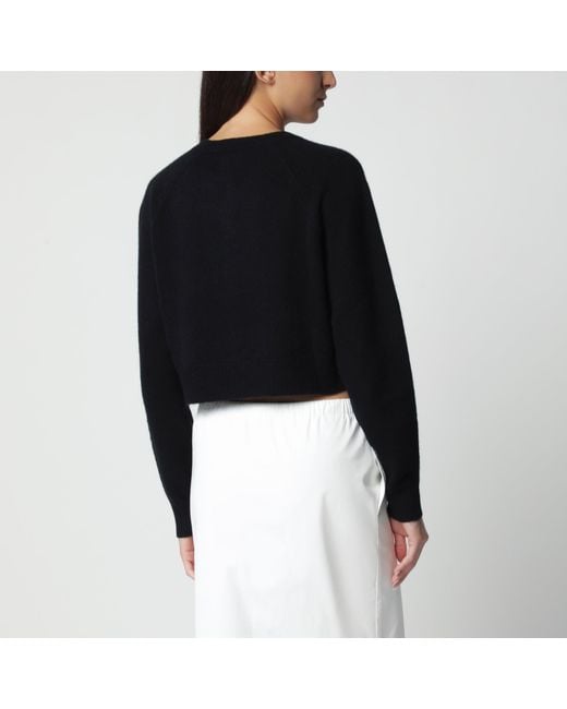 Loulou de Saison Black Cropped Cashmere Cardigan