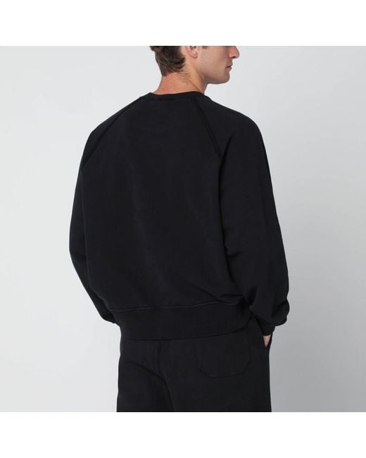 Stone Island Übergroßes Schwarzes Sweatshirt Mit Rundhalsausschnitt in Black für Herren