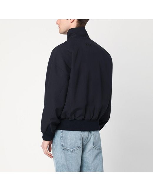 Fear Of God Blue Navy Wool Jacket With Zip for men