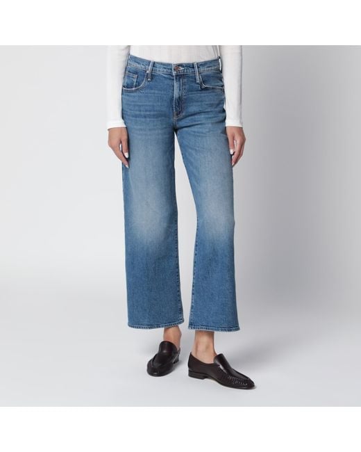 Mother Blue Mid Rise Maven Flood Jeans