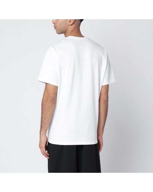 Givenchy White Cotton And Silk T-Shirt With Jacquard Logo for men