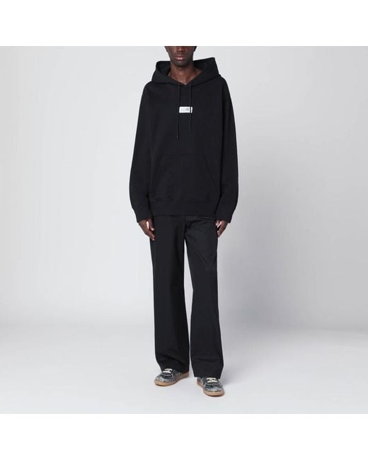 MM6 by Maison Martin Margiela Black Numeric Cotton Hoodie for men