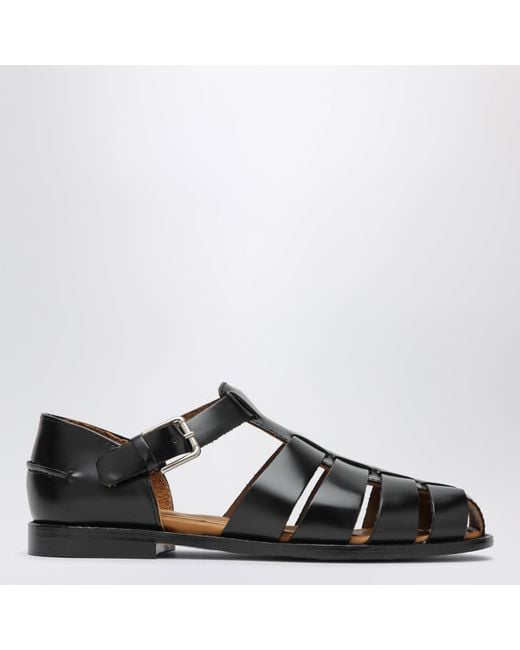 Sebago Black Gurkha Tale Leather Sandals