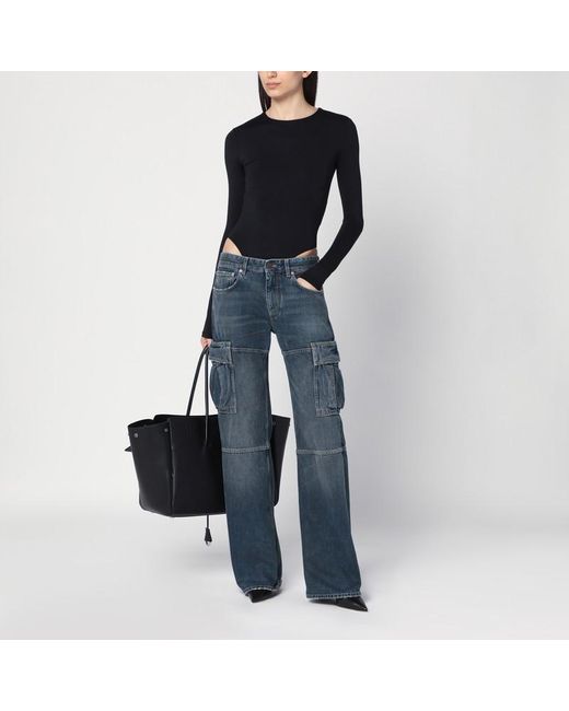Balenciaga Blue Blaue Cargo Regular Jeans Mit Wascheffekt
