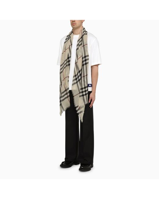Burberry Natural Check Stone Scarf for men