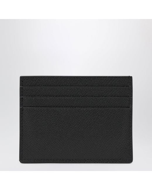 Tom Ford Black Grained Calf Leather Card Holder for men