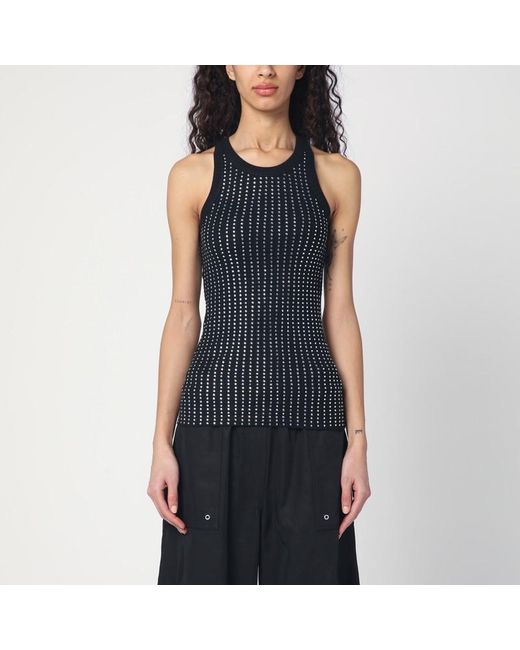 Top in cotone con cristalli di The Attico in Blue