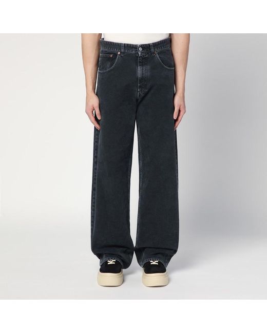 Jeans ampio in denim di MM6 by Maison Martin Margiela in Black da Uomo